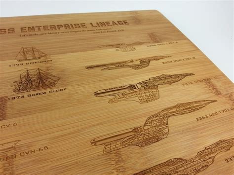 Star Trek Art Cutting Board Science Art Engraved Bamboo Etsy