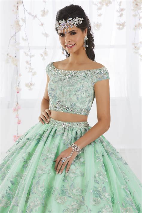 Floral Lace Two Piece Quinceanera Dress Toledoz Boutique