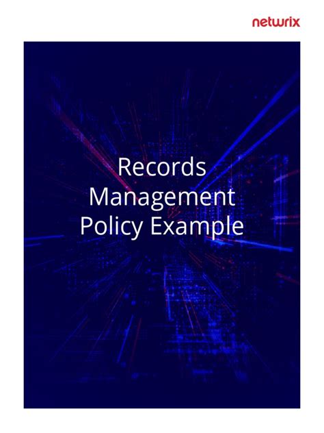 Records Management Policy Example Pdf Records Management Chief