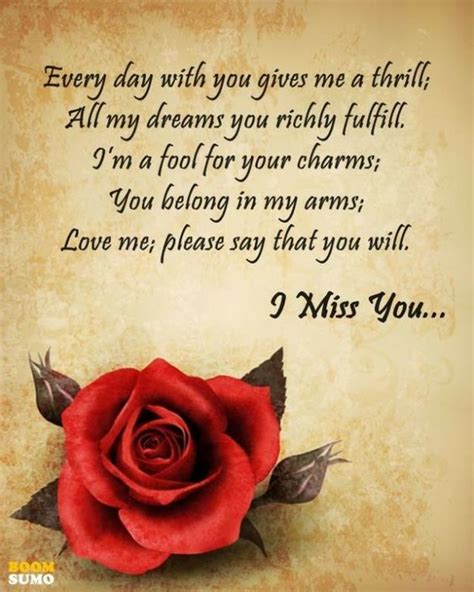 Emotional I Miss You Love Poems For Her Him With Images Love Quotes Sayings