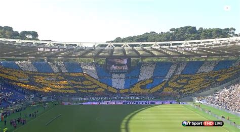 Spectacular Tifo At Stadio Olimpico Ahead Of The Rome Derby Lazio Vs Roma Live On Bt Sport 1