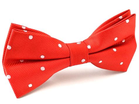 Red With White Polka Dots Bow Tie Groomsmen Dotted Wedding Bowtie