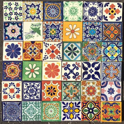 36 Authentic Mexican Tiles 105x105cms Patchwork For Sale Online