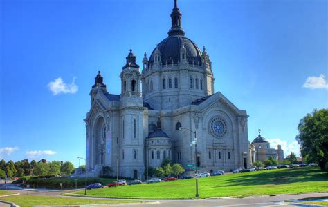 Large Cathedral Building At St Paul Minnesota Image Free Stock