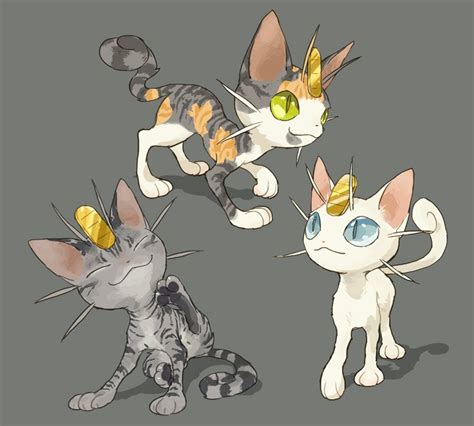 Art By Nyala Nyalap Calico Meowth Is Adorable Cute Pokemon