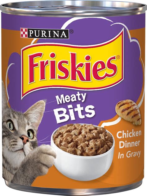 Normally he will eat anything, so it's not a problem, but he will the part of giving the pill to the cat with your hands only. Friskies Meaty Bits Chicken Dinner in Gravy Canned Cat ...