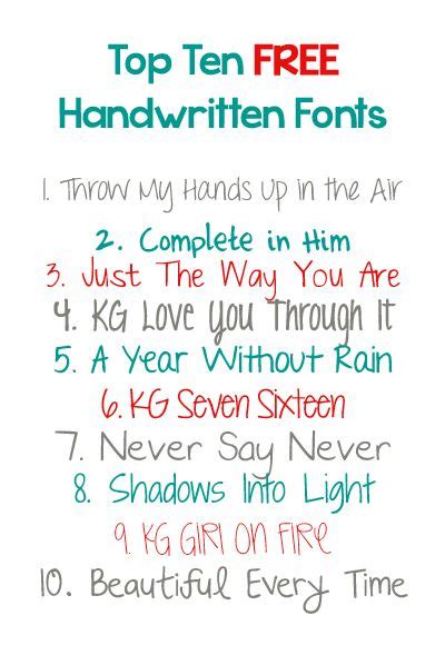 Every font is free to download! Top Ten FREE Handwritten fonts! (Free for personal use ...