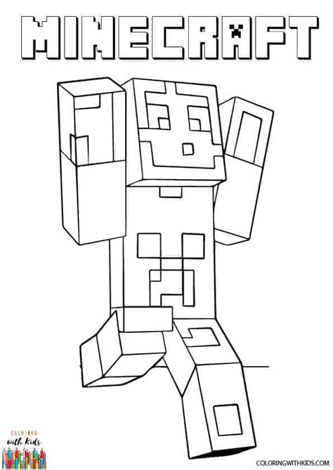 Minecraft pixel coloring page steve answer key woo jr kids. Minecraft Steve Coloring Page | coloringwithkids.com