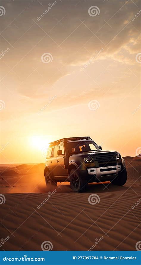 4x4 Driving Through Desert With Cinematic At Sunset Desert Road Trip