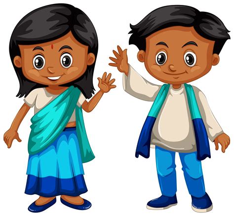 Sri Lanka Boy And Girl In Traditional Costume 648023 Vector Art At Vecteezy