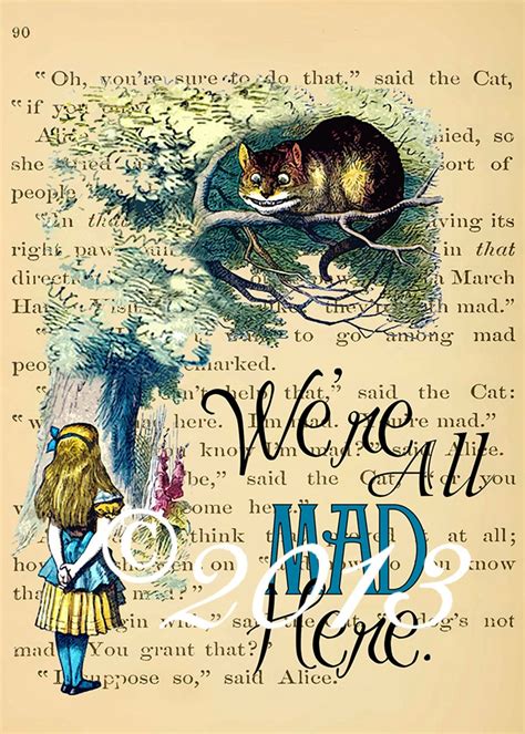 Alice In Wonderland Were All Mad Here 8x 10 And 5x7 Collage Art Original