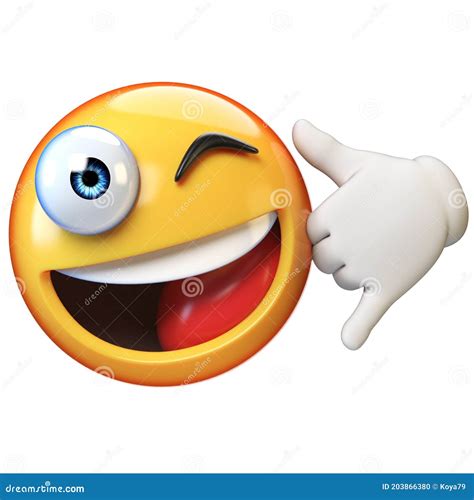 Call You Back Emoji Isolated On White Background Smiling Winking Face