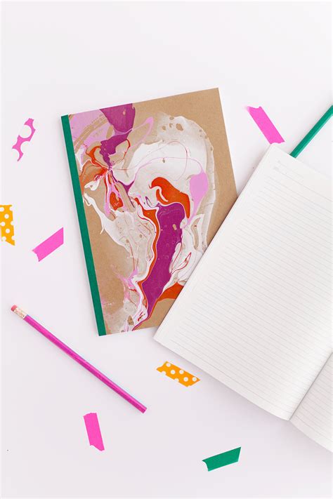 Diy Marbled Notebook Tell Love And Party