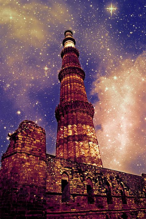 Qutub Minar Red Sandstone And Marble Digital Art By Sharvari Mehendale