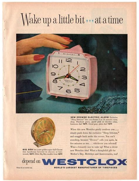 Vintage Alarm Clocks Print Magazine Print Ads