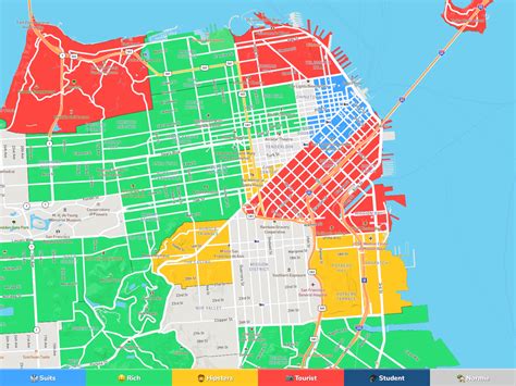 San Francisco Neighborhood Map Vinny Jessalyn