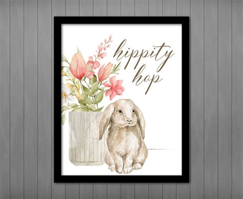 Hippity Hop Rabbit Printable Easter Sign