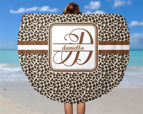 Custom Leopard Print Round Beach Towel Personalized Youcustomizeit