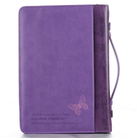 Butterflies Purple Luxleather Bible Cover Large Free Delivery