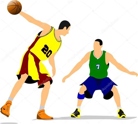 Basketball Players Vector Illustration — Stock Vector © Leonido 69878123