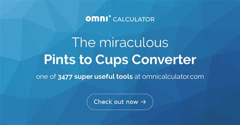 Pints To Cups Converter