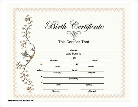 Standard certificate of live birth? Fake Birth Certificate Template (5) - TEMPLATES EXAMPLE ...