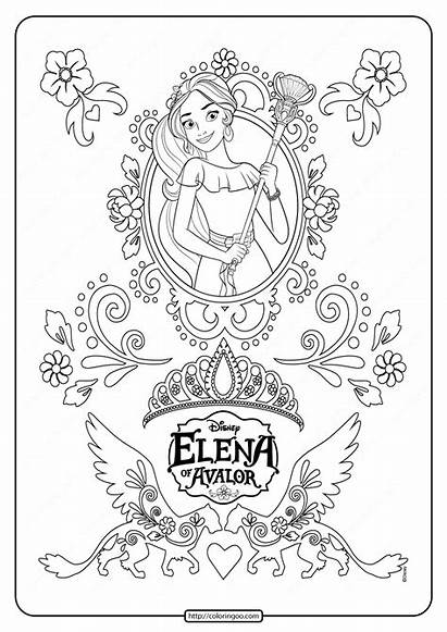 Elena Avalor Coloring Disney Princess Sheet Printable