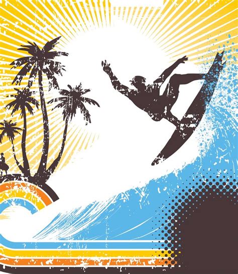 Surfing Graphic Art Du Surf Poster Surf Dessin Surf