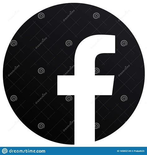 White Background Rounded Black And White Facebook Logo Editorial Stock