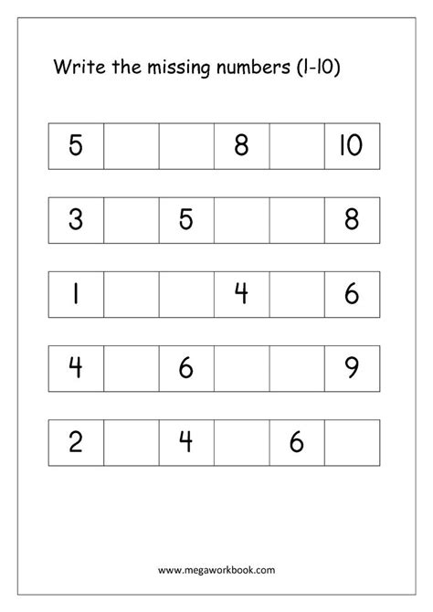 Math Worksheet - Missing Numbers | Preschool math worksheets