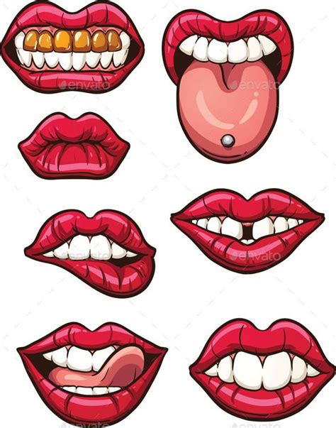 Cartoon Lips By Memoangeles Cartoon Lips Vector Clip Art Illustration
