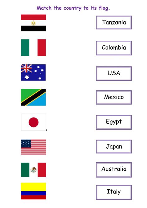 Countries And Flags Activity