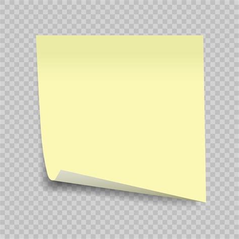 Sticky Note Isolated On Transparent Background Office Paper Sheet