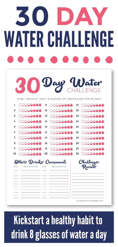 30 Day Water Challenge With Images Water Challenge Challenges