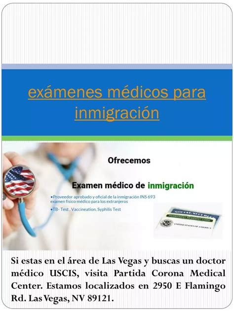 PPT exámenes médicos para inmigración PowerPoint Presentation free download ID