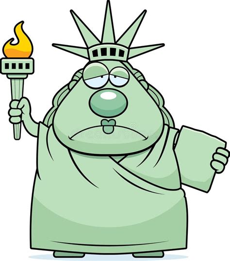 Sad Cartoon Statue Of Liberty Stock Vector Image 51444088