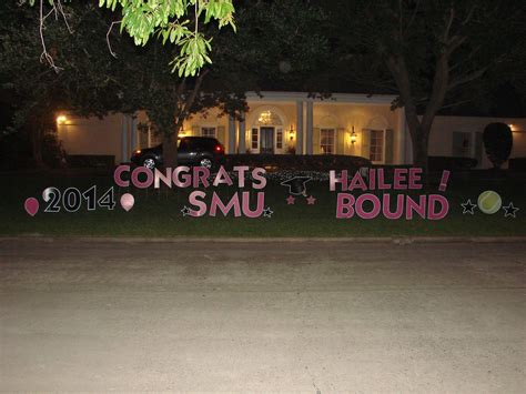 Your local sign dreamer will let you know the time they will set up and take down your sign. We do fantastic graduation yard greetings! Celebrate your senior and their future college choice ...