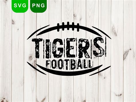 Tigers Football Digital Art File Tiger Football Logo Etsy