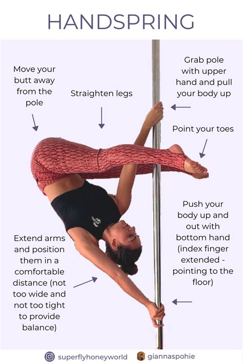 Handspring Pole Trick Pole Fitness Moves Pole Dancing Fitness Pole