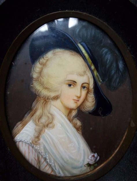 A Very Lovely 19th Century Antique Portrait Miniature Of A Late 18th