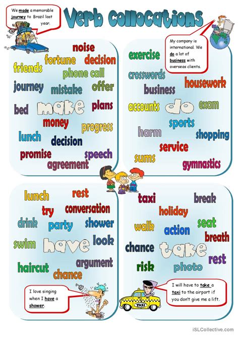 Collocations Make Do Have Take English Esl Worksheets Pdf And Doc