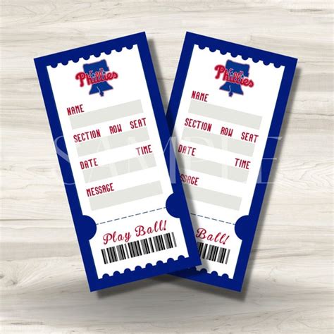 Printable Philadelphia Phillies Surprise T Tickets Etsy