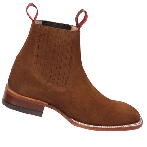 Quincy Botin Charro Suede Ankle Toe Square Boots Shedron Vaquero Boots