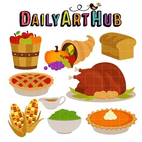 Thanksgiving Feast Clip Art Set Daily Art Hub Free Clip Art Everyday