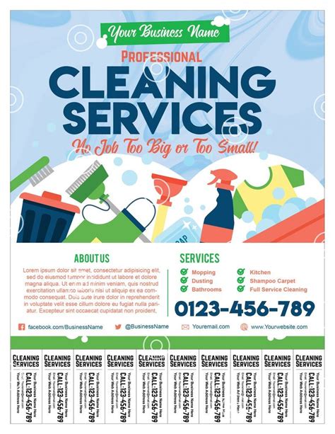 Editable Cleaning Services Flyers Template Printable Cleaning Business