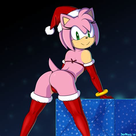 Rule 34 2016 Amy Rose Anthro Ass Blush Christmas Color