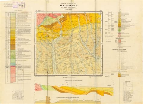 Harta geologica a romaniei detaliu. Republca socilista Romania, Harta geologica, L-35-XXV ...