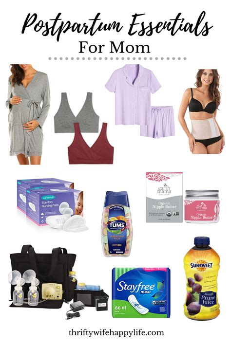 Postpartum Essentials For Mom Thrifty Wife Happy Life