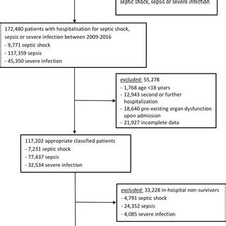 Year Survival Of A Septic Shock And Sepsis And B Severe Infections Download Scientific