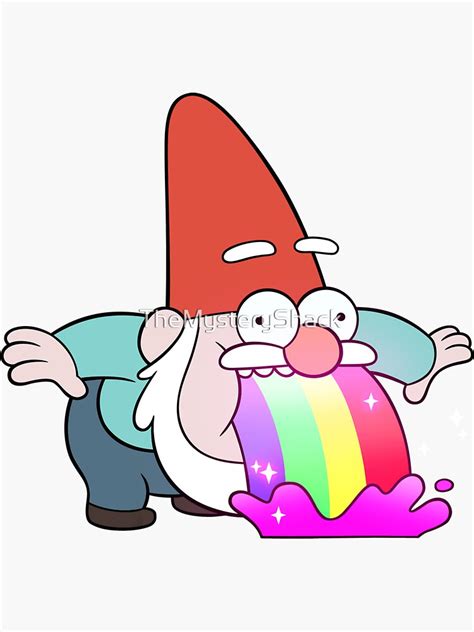 Rainbow Vomiting Gnome Sticker By Themysteryshack Redbubble